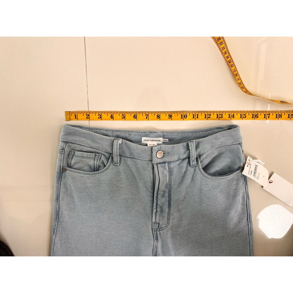 GOOD AMERICAN Jeanius Good Skate Sweatpant Jeans NEW Wide Leg High Rise 6 28 - Picture 7 of 12